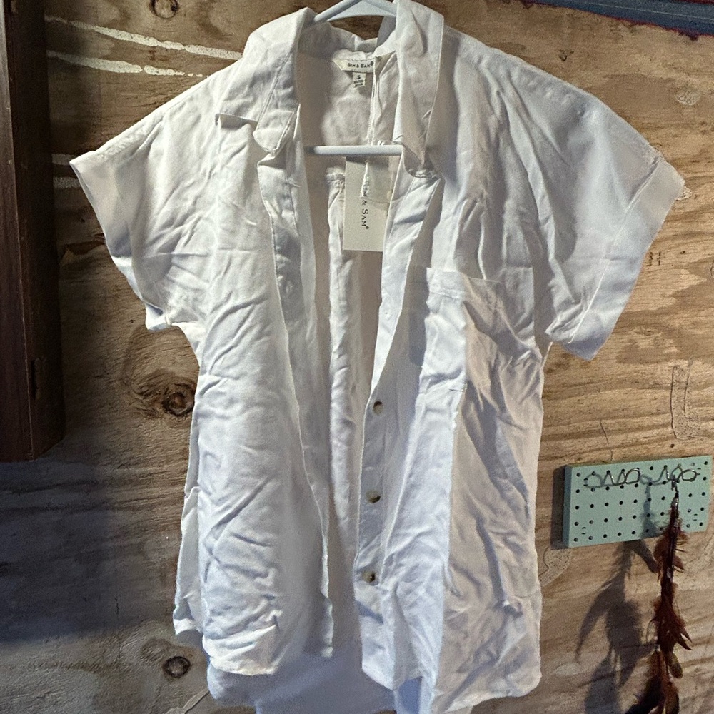 Women's White Button Down Shirt